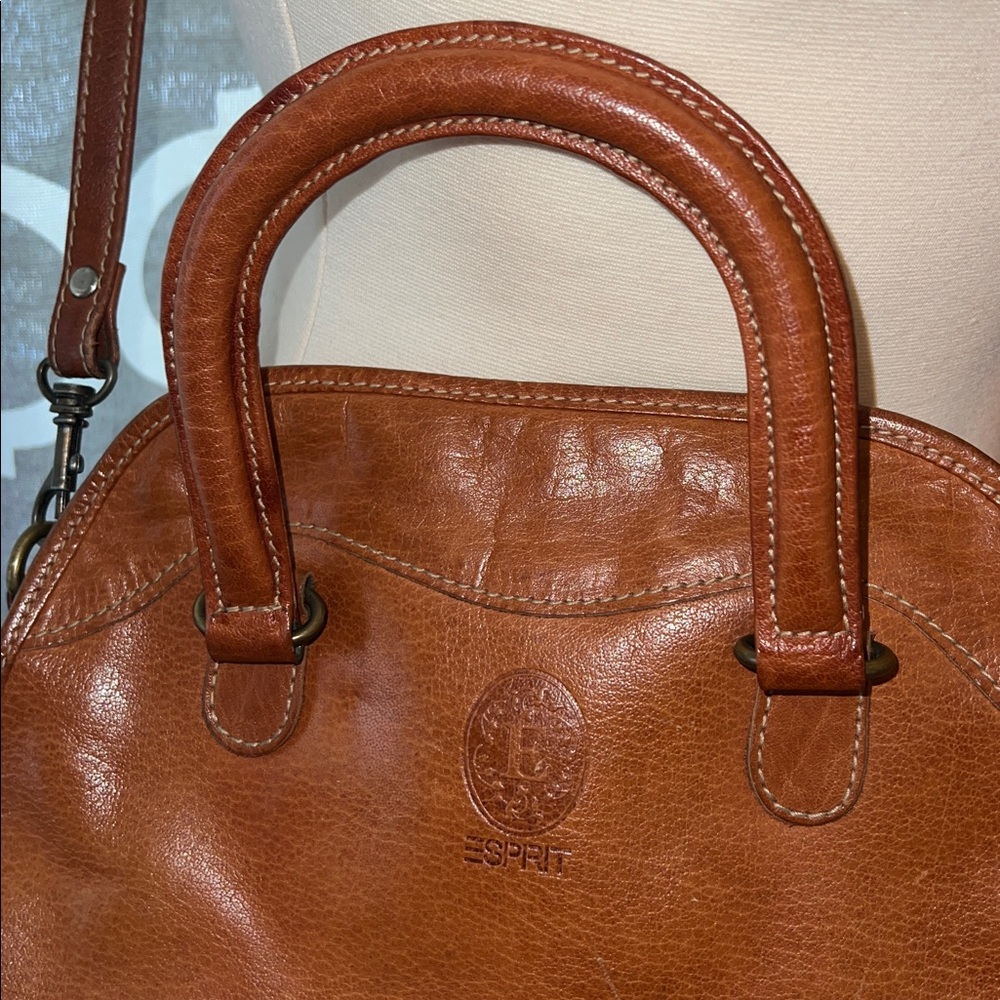 Vintage Esprit Brown Leather Crossbody Bag - Picture 4 of 8